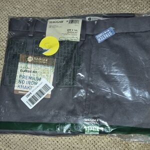 Haggar Gray Classic Fit Khaki Pants
